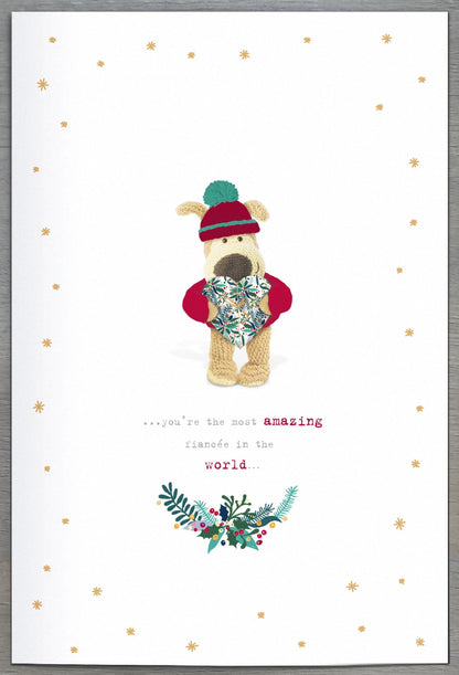 Boofle Embellished My Very Gorgeous Fiancée Cuddly Cute Christmas Greeting Card