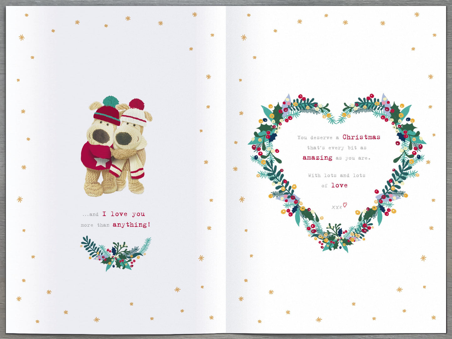 Boofle Embellished My Very Gorgeous Fiancée Cuddly Cute Christmas Greeting Card