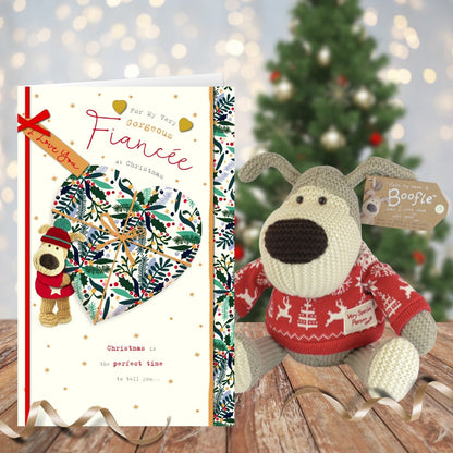 Boofle Embellished My Very Gorgeous Fiancée Cuddly Cute Christmas Greeting Card