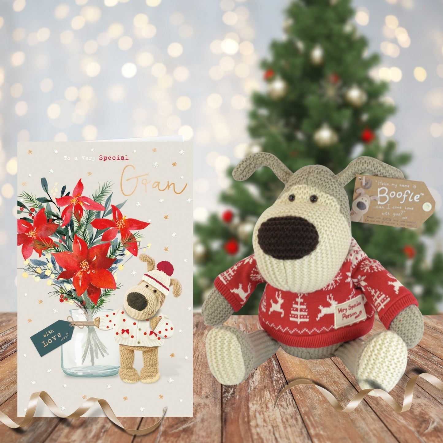 Boofle To A Very Special Gran Poinsettia Blooms Cute Christmas Greeting Card