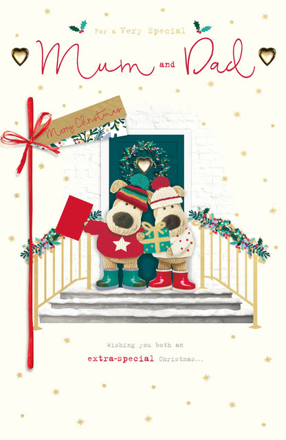 Boofle Embellished Extra-Special Mum & Dad Cute Christmas Greeting Card