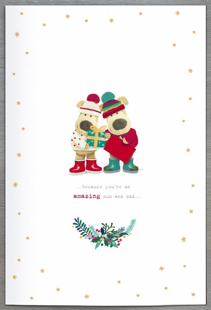 Boofle Embellished Extra-Special Mum & Dad Cute Christmas Greeting Card