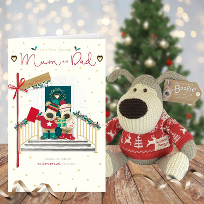 Boofle Embellished Extra-Special Mum & Dad Cute Christmas Greeting Card