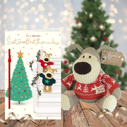Boofle Embellished Sister & Brother-In-Law Festive Cute Christmas Greeting Card