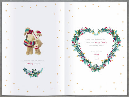 Boofle Embellished To A Special Couple Snuggly Love Cute Christmas Greeting Card