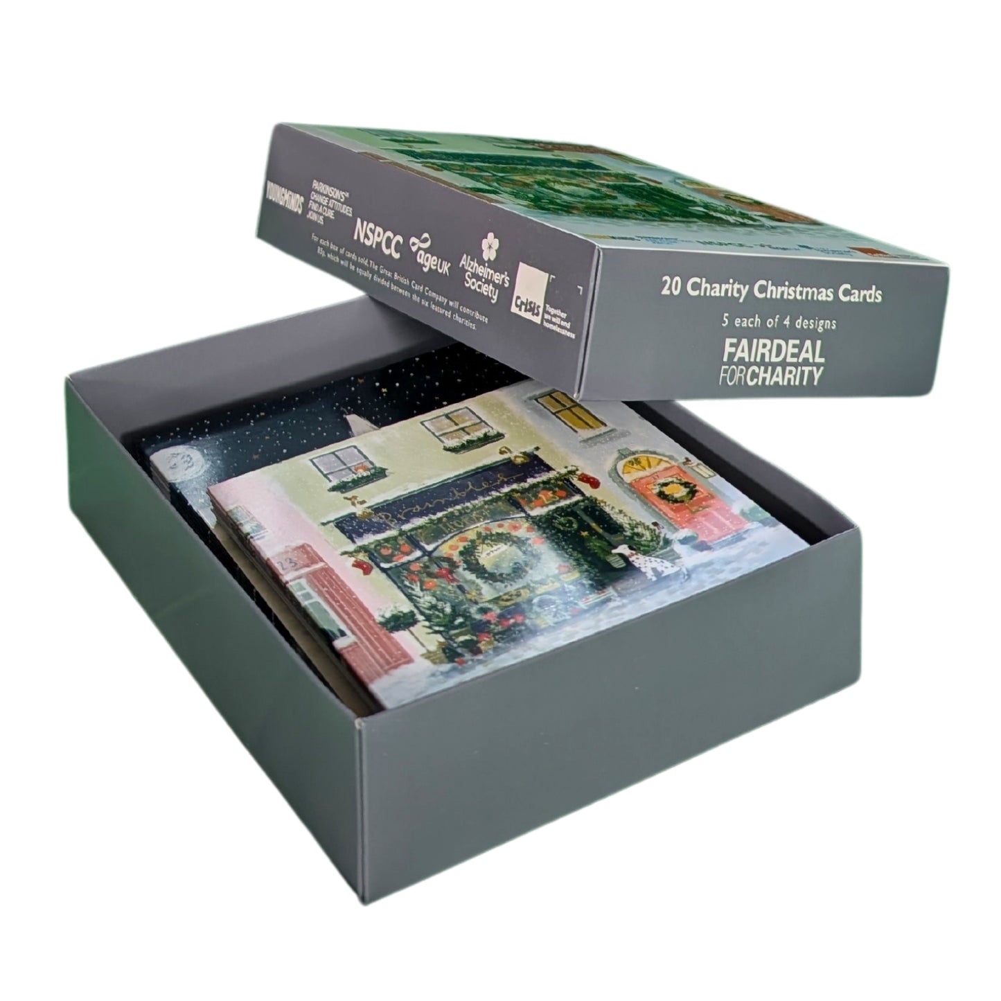 Box Of 20 Fairdeal Artsy Christmas Magic Charity Christmas Cards In 4 Designs