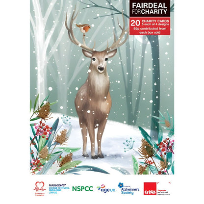 Fairdeal Box of 20 Wildlife Charity Christmas Card Supporting Multiple Charities