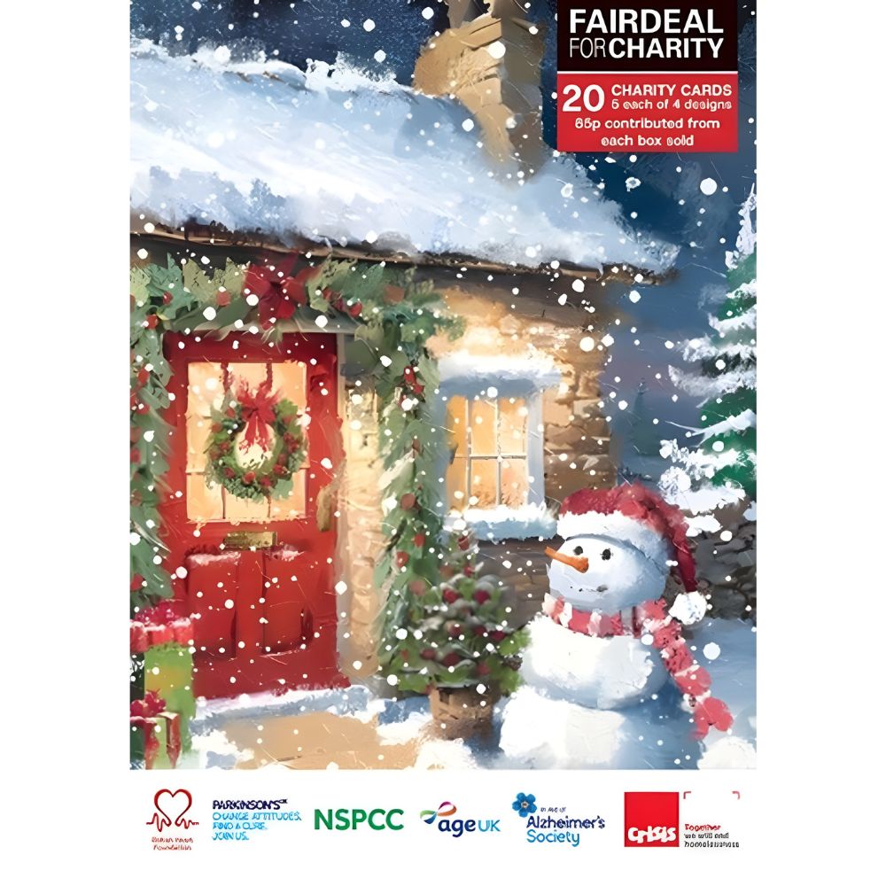 Fairdeal Box of 20 Festive Charity Christmas Cards Supporting Multiple Charities