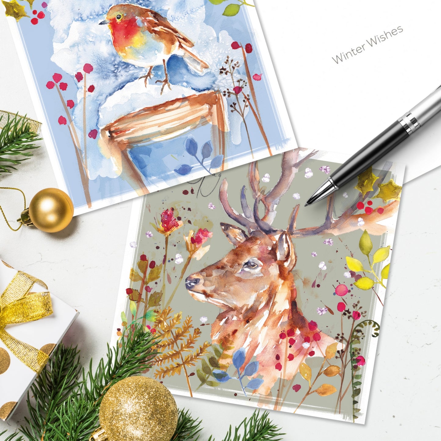 Box of 20 Robin & Stag Fairdeal Charity Christmas Cards
