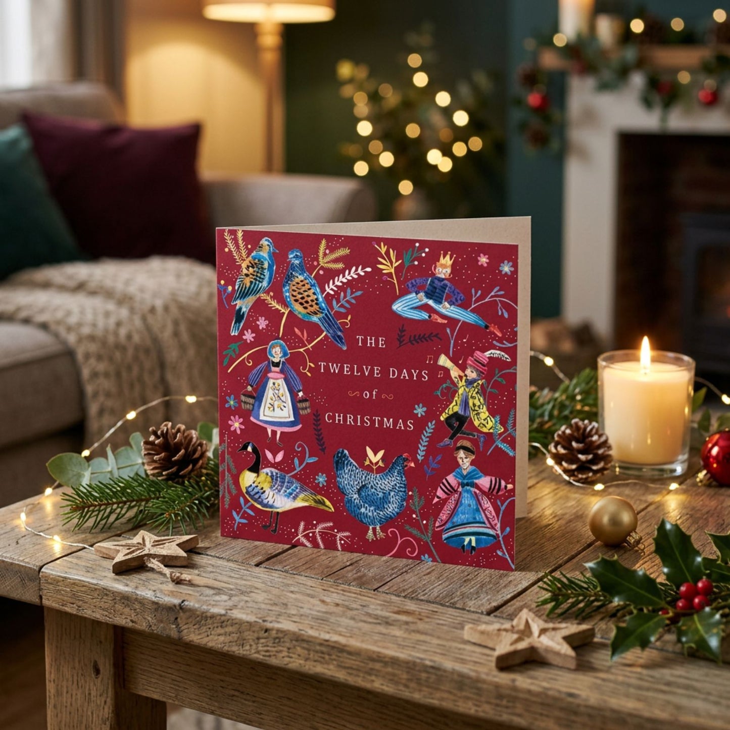 Pack of 6 Twelve Days Of Christmas Charity Christmas Cards