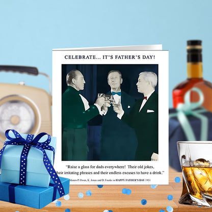 Funny Raise A Glass To Dads Father's Day Greeting Card