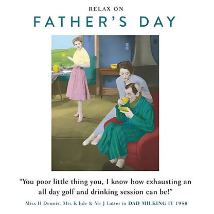 Funny Drama Queen Golf & Drinking Father's Day Greeting Card