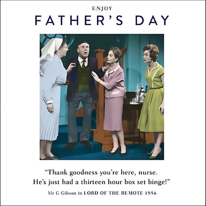 Funny Drama Queen Box Set Binge Father's Day Greeting Card