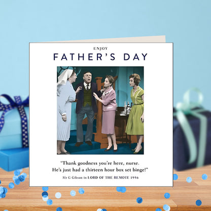 Funny Drama Queen Box Set Binge Father's Day Greeting Card