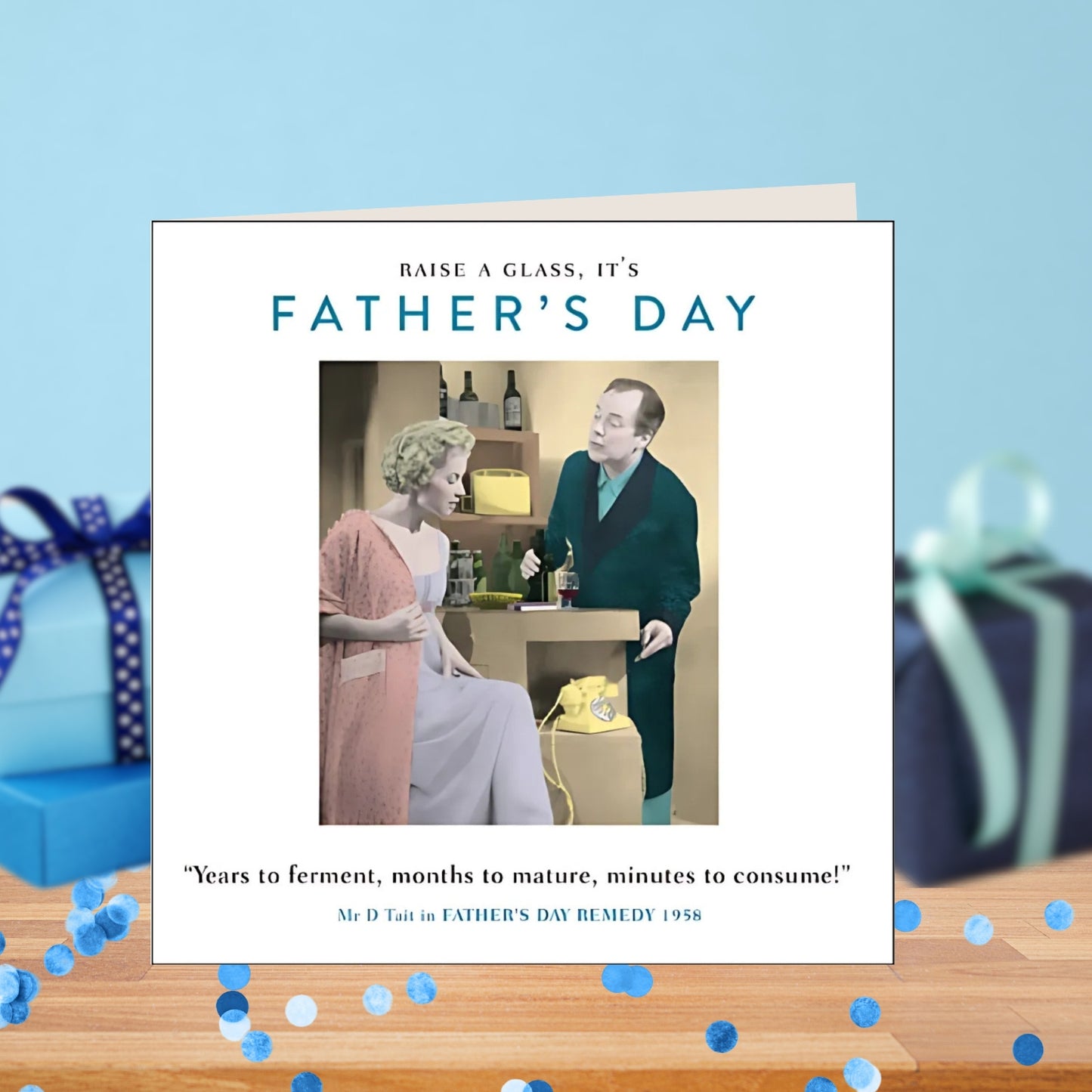 Funny Drama Queen Raise A Glass Father's Day Greeting Card