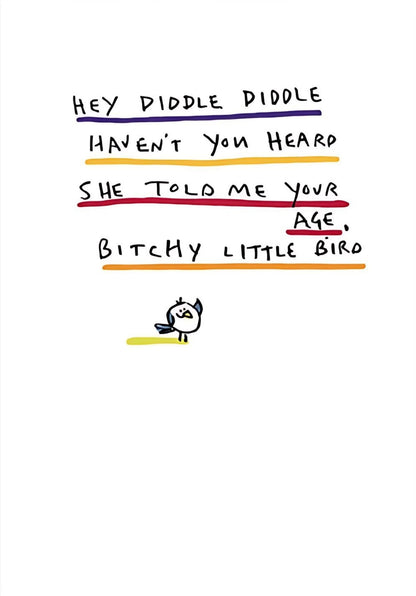 Bitchy Little Bird Funny Bing Eastwood Greeting Card
