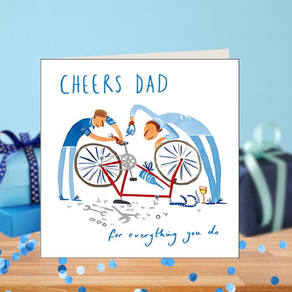Cheers Dad For Everything Happy Father's Day Greeting Card