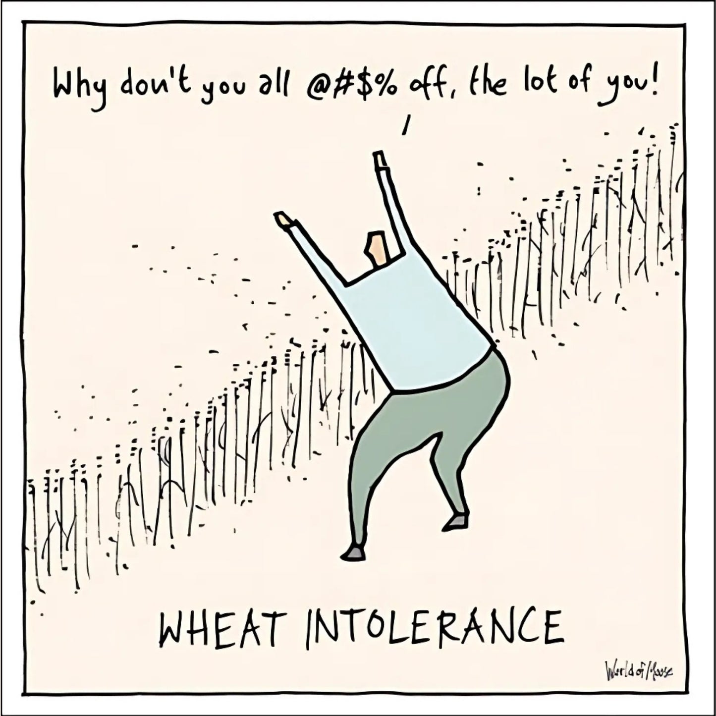 Wheat Intolerance Funny World Of Moose Humour Greeting Card
