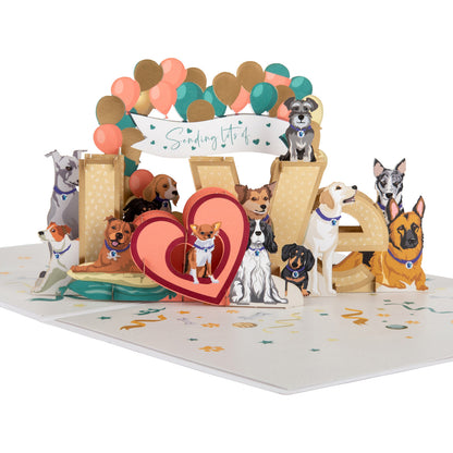 Battersea Dogs Sending Love Pop Up Greeting Card