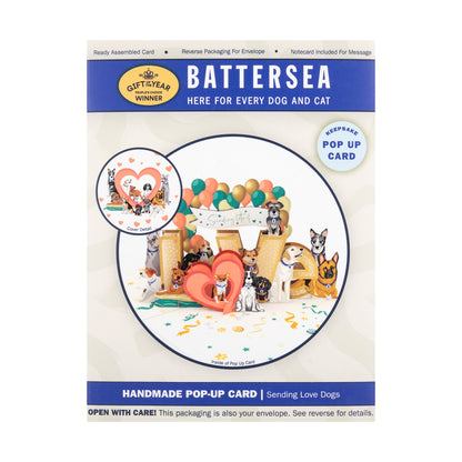 Battersea Dogs Sending Love Pop Up Greeting Card