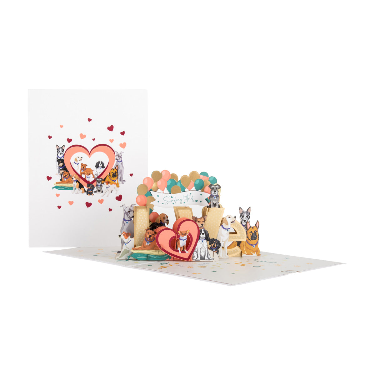 Battersea Dogs Sending Love Pop Up Greeting Card