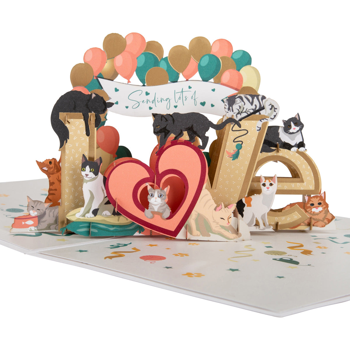 Battersea Cats Sending Love Pop Up Greeting Card