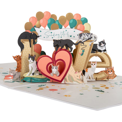 Battersea Cats Sending Love Pop Up Greeting Card