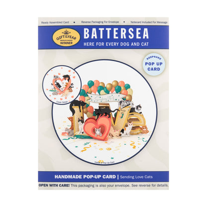Battersea Cats Sending Love Pop Up Greeting Card