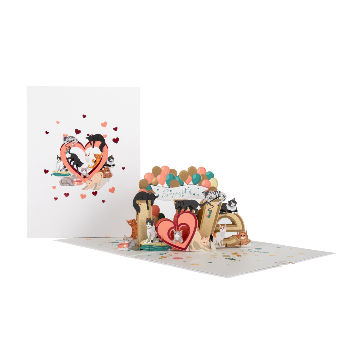 Battersea Cats Sending Love Pop Up Greeting Card