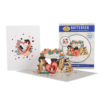 Battersea Cats Sending Love Pop Up Greeting Card