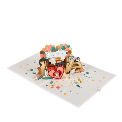 Battersea Cats Sending Love Pop Up Greeting Card