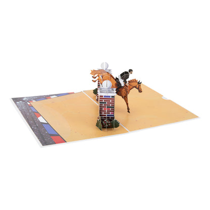 Show Jumping Horse Pop Up Greeting Card