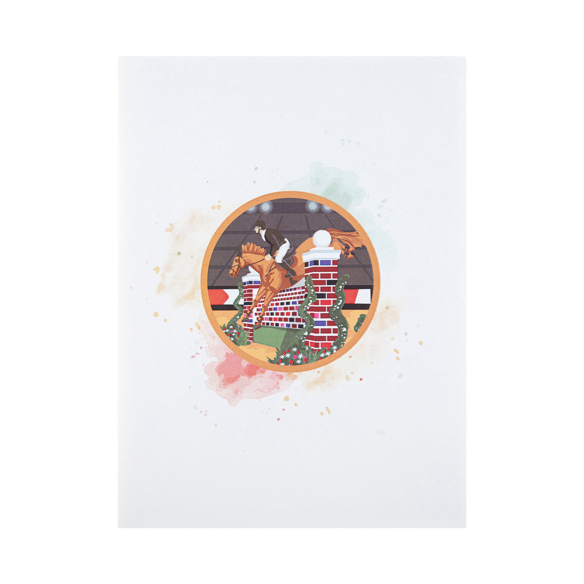 Show Jumping Horse Pop Up Greeting Card
