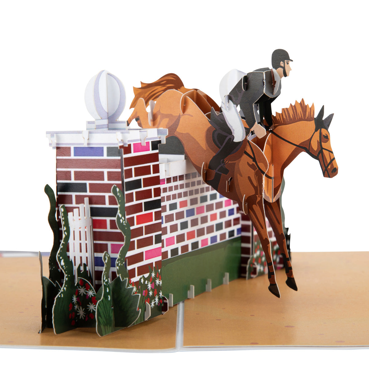 Show Jumping Horse Pop Up Greeting Card