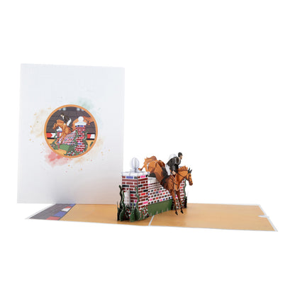 Show Jumping Horse Pop Up Greeting Card
