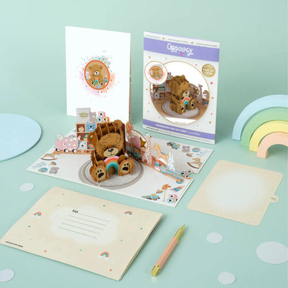New Baby Bear Pop-Up New Baby Greeting Card Blank Inside