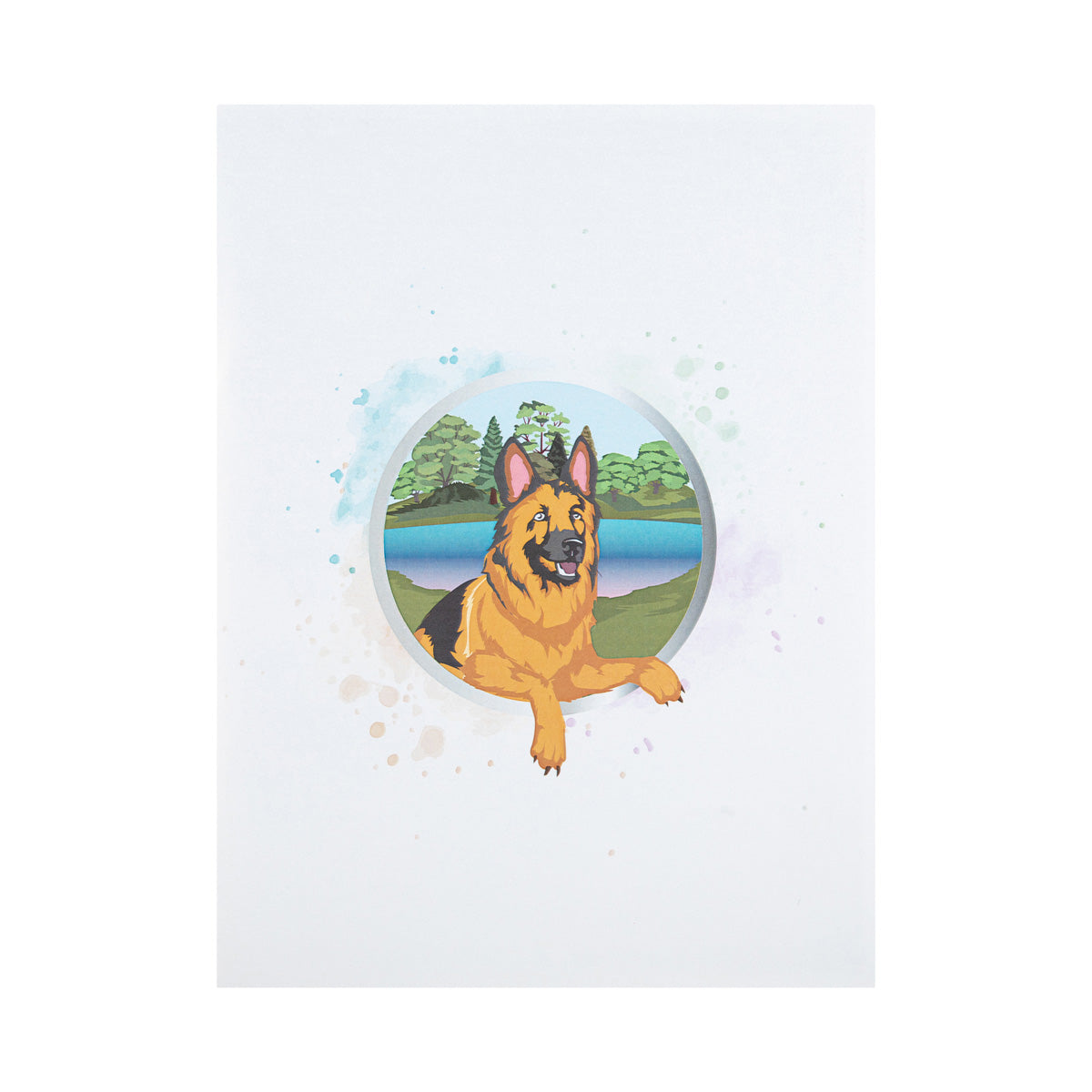 German Shepherd Dog Pop Up Greeting Card