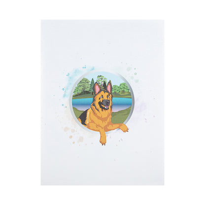 German Shepherd Dog Pop Up Greeting Card