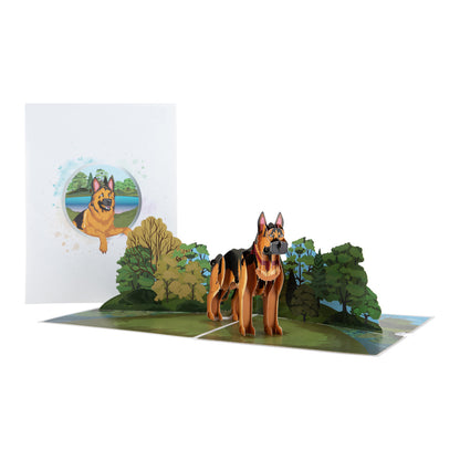 German Shepherd Dog Pop Up Greeting Card