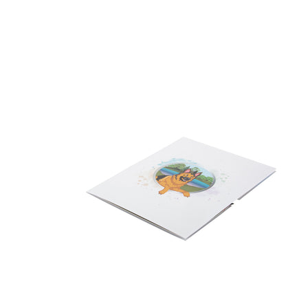 German Shepherd Dog Pop Up Greeting Card