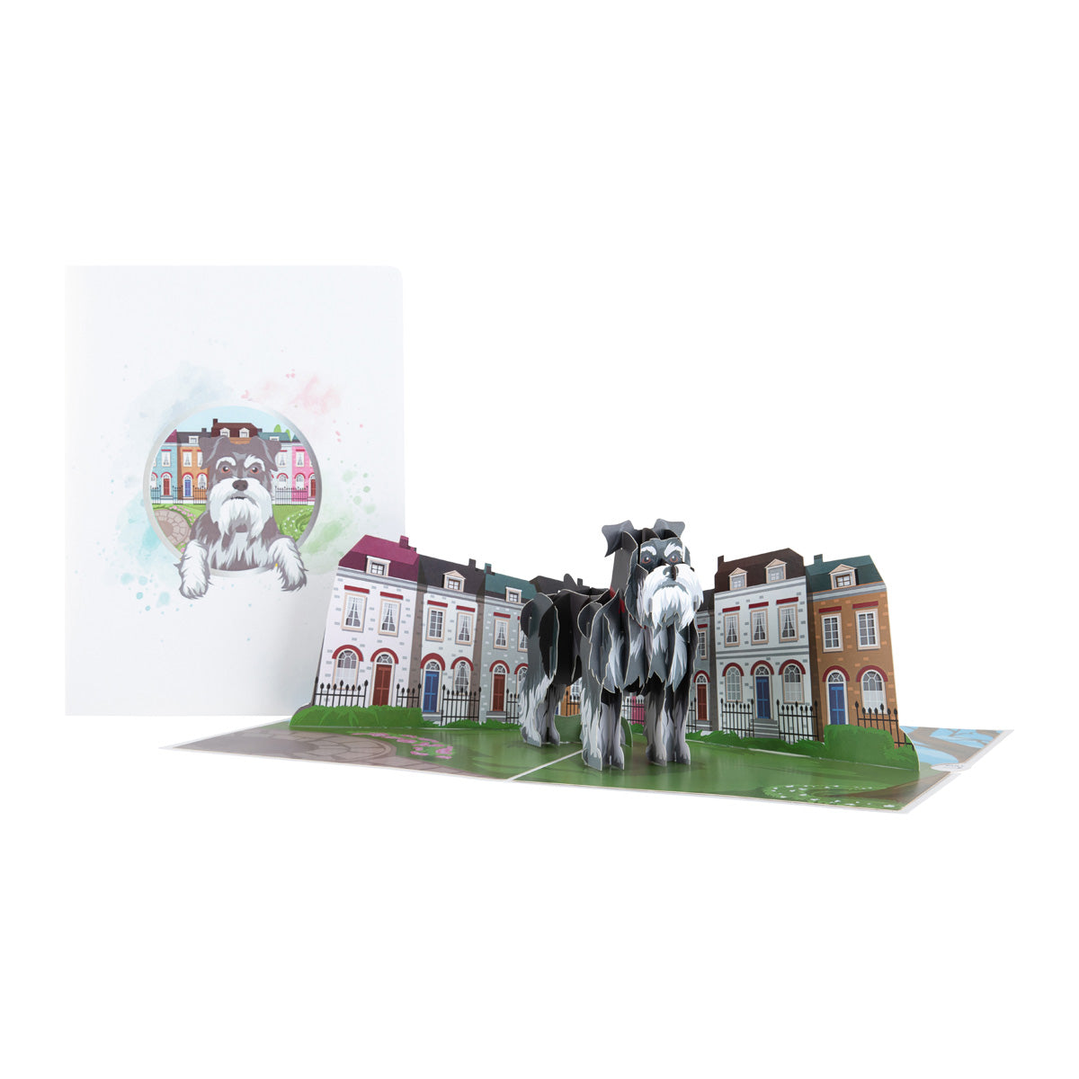 Miniature Schnauzer Dog Pop Up Greeting Card