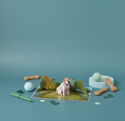 Golden Labrador Dog Pop Up Greeting Card