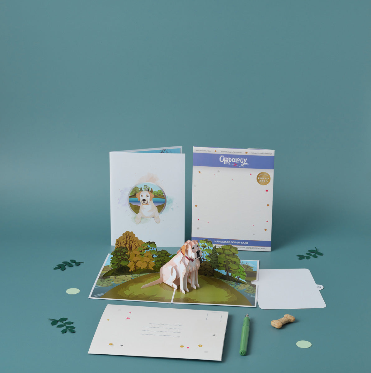 Golden Labrador Dog Pop Up Greeting Card