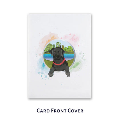 Black Labrador Dog Pop Up Greeting Card
