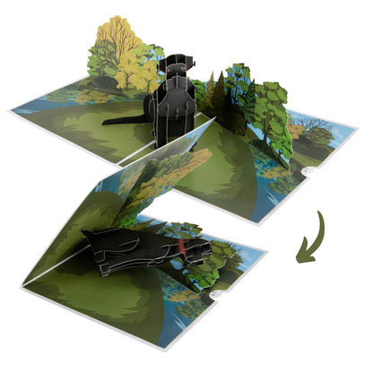 Black Labrador Dog Pop Up Greeting Card