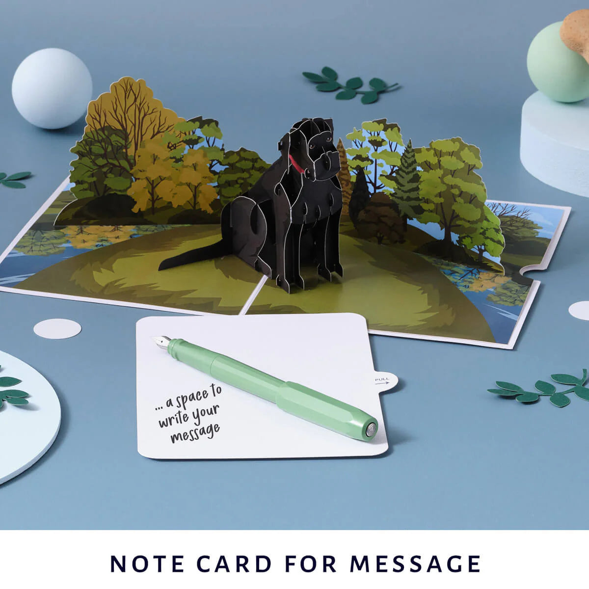 Black Labrador Dog Pop Up Greeting Card