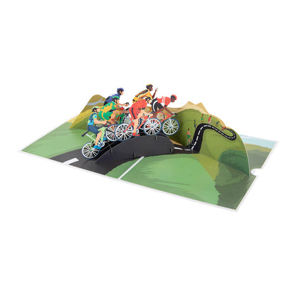 Cycling Racing Bikes Pop Up Greeting Card
