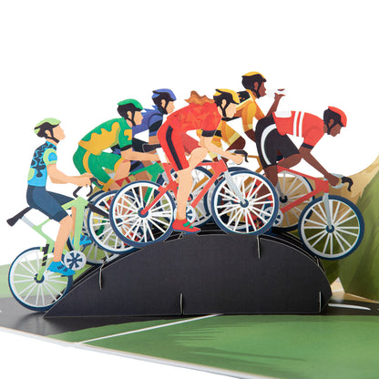 Cycling Racing Bikes Pop Up Greeting Card
