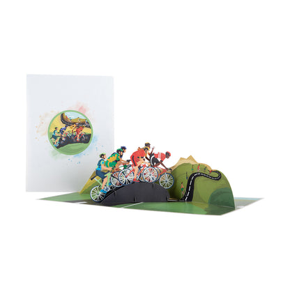 Cycling Racing Bikes Pop Up Greeting Card