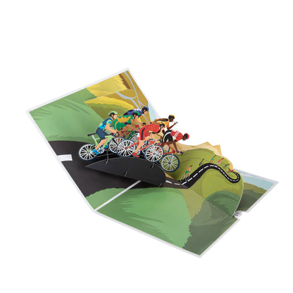 Cycling Racing Bikes Pop Up Greeting Card